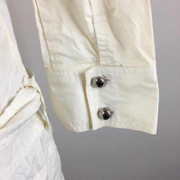 COMME CA ISM Ivory Belted 3/4-Long Sleeve Collared Button Dress - Picture 9 of 16